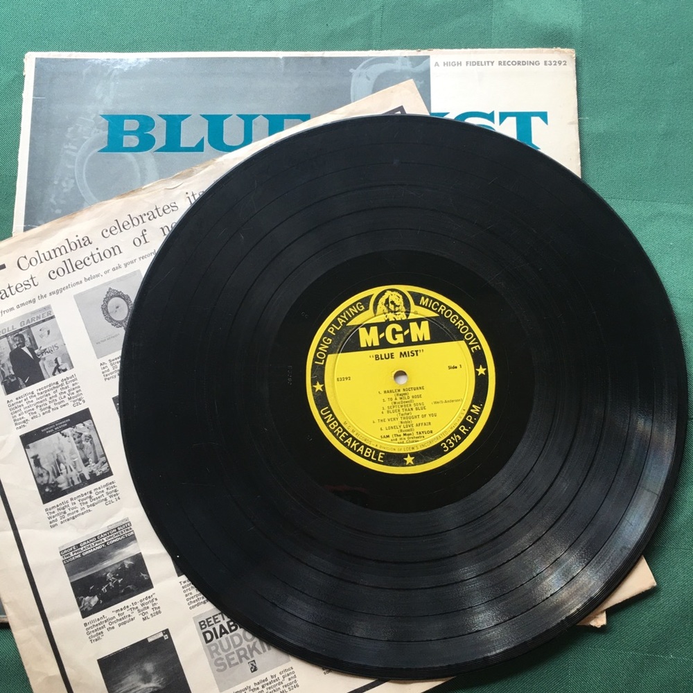 Vintage Vinyl BLUE MIST Sam the man Taylor & Orchestra LP Album Record E3292
